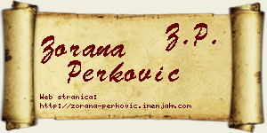 Zorana Perković vizit kartica